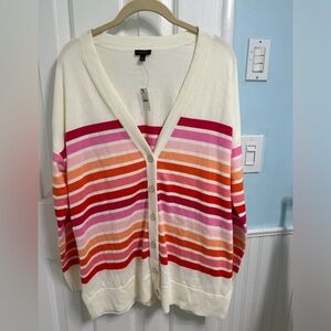 NWT Talbots  striped cardigan. Size L